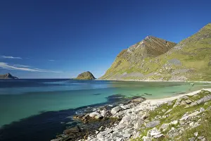 Landscape with sea at Haukland beach