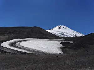 Landscape at the snow-covered Osorno volcano
