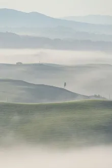 Landscape at sunrise around Volterra