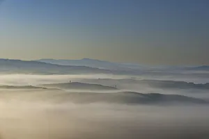 Landscape at sunrise around Volterra