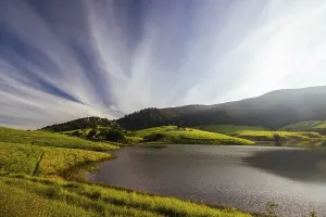 Category Mountain Landscapes Prints: Landscape view at sunset over Mount Dromedary near Central Tilba in New South Wales