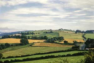 Landwirtschaftliche Landschaft, Conway-Tal, Nordwales, Grossbritannien Landschaft 3 September 1969