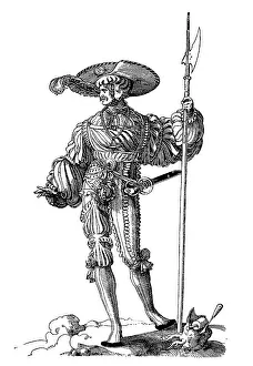 Lansquenet without armour, halberdier