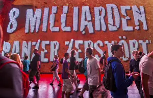 Large backlit wall, a billboard for war games