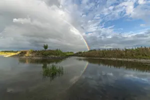 Large double rainbow after a spring storm