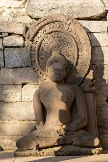 Large sculpture of the Buddha. Buddhist Monuments at Sanchi
