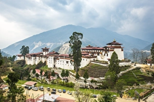 Category Buddhism Prints: Largest monastery fortress, Trongsa Dzong