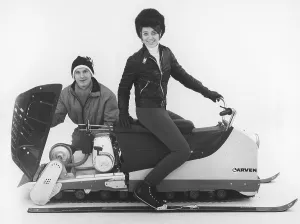 Larven (The caterpillar) A Swedish unconventional snowmobile that has now reached cult status. It consisted of a long caterpillar track with a seat where the driver sat and steered with the help of his weight and with his skis