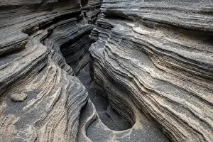 Las Grietas volcano columns, Lanzarote