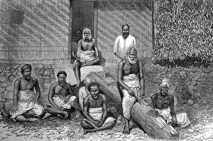 The late ex-king Cacobau of Fiji and his suite