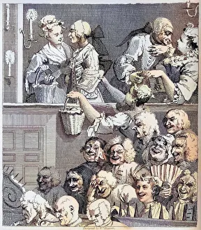 The Laughing Audience From the original design by Hogarth from The Works of Hogarth published London 1833