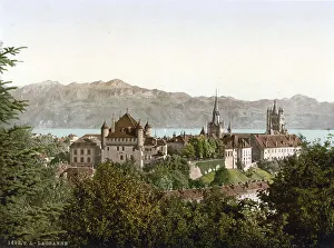 Lausanne, general view, with Savoy Alps