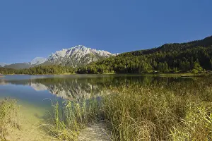 Category Mountain Landscapes Prints: Lautersee, near Mittenwald, with the Karwendel mountains behind it