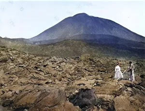 Lava fields at Vesuvius near Naples, c