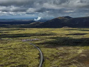 Lava, lava field, summer, cloudy