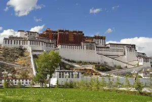 Lawn in front of Potala Palace Lhasa Tibet China