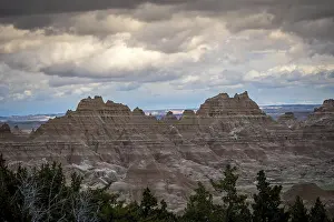 A layered rugged terrain rock formations of the preserve national park