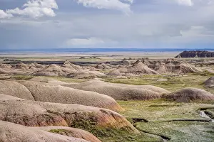 A layered rugged terrain rock formations of the preserve national park