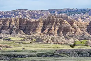 A layered rugged terrain rock formations of the preserve national park