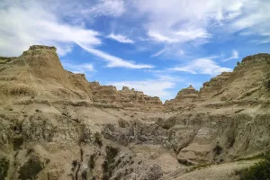 A layered rugged terrain rock formations of the preserve national park