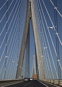 Le Havre, Pont de Normandie cable-stayed bridge over the Seine estuary