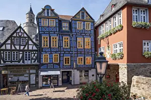 The leaning house, half-timbered house