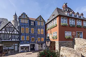 The leaning house, half-timbered house