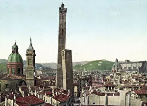 The two leaning towers Garisenda and Asinelli in Bologna
