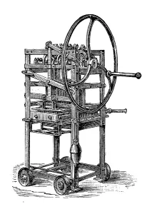 Leather making machines 1890: Machine for making tanbark