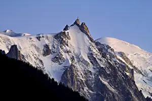 From left: snow-covered Aiguille du Midi