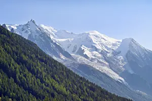 From left snow-covered Aiguille du Midi