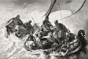 The legend of Charlemagne as a crusader in a boat to Jerusalem
