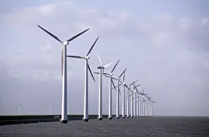 Lelystad, wind turbines on the Ijsselmeer