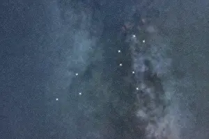 Leo star constellation, Night sky