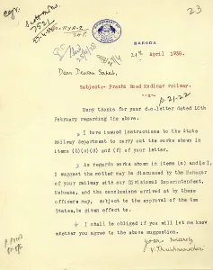 Category Historic Photos EN Prints: Letter head with royal seal or Coat of Arms 21/iv/1938, Baroda, Gujarat, India, Asia