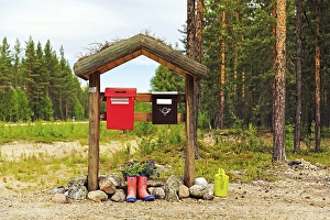 Letterboxes, Lapland, Finland, Europe