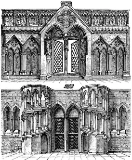 Lettner separating elements on the west choir of Naumburg Cathedral of St Peter and Paul