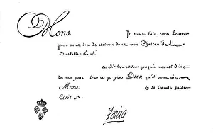 Lettre de Cachet by Louis XIV, in the history of France