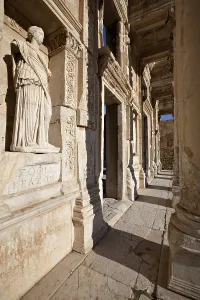 The Library of Celsus is an ancient building in Ephesus