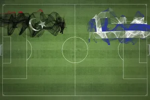 Libya vs Greece Soccer Match, national colors