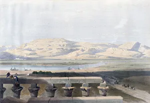 Libyan mountain range, seen from the Luxor temple