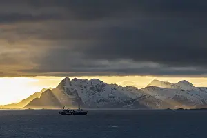 Light mood over steep mountains