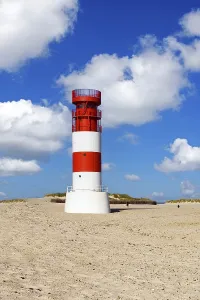 Lighthouse on the dune off the island of Heligoland