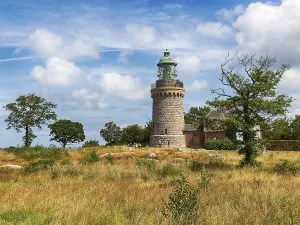Lighthouse Hammeren Fyr with visitors