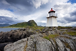 Lighthouse in Hov with cloudy sky