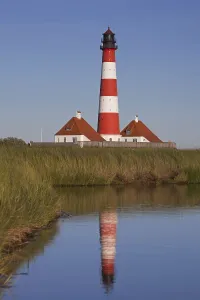 Lighthouse Westerheversand at Westerhever on the Eiderstedt Peninsula