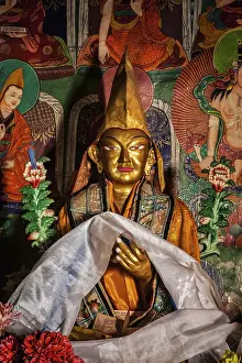 Likir, India, September 16, 2012: Statue of Je Tsongkhapa