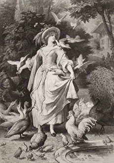 Lili feeding pigeons, Lili's Park