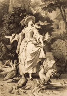Lili feeding pigeons, Lili's Park