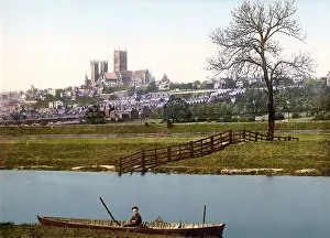 Lincoln, capital of the county of Lincolnshire and touched by the River Witham